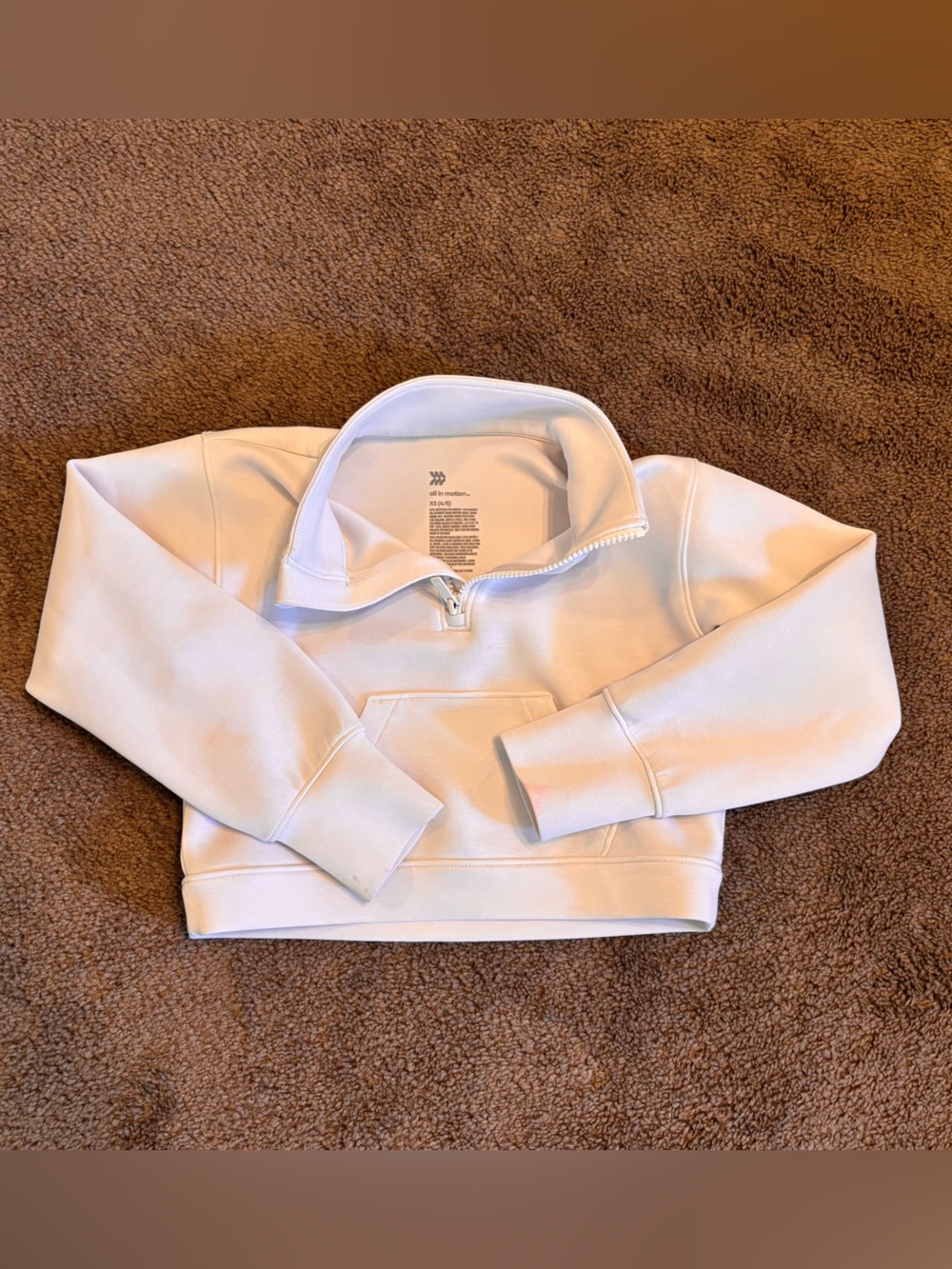 all in motion White Pullover Cropped Sweater for Kids